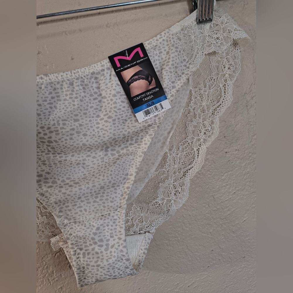 Maidenform Sz XL (8) Women's Comfort Devotion Lace Trim Panties - White - Picture 3 of 9